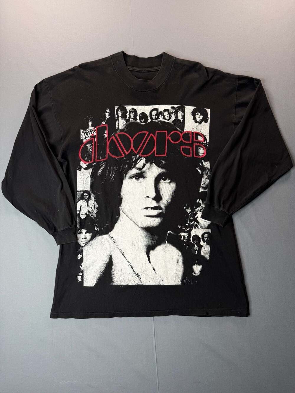 Rare The Doors Jim Morrison Vintage memorial Long Sleeve Black Band T-Shirt XL